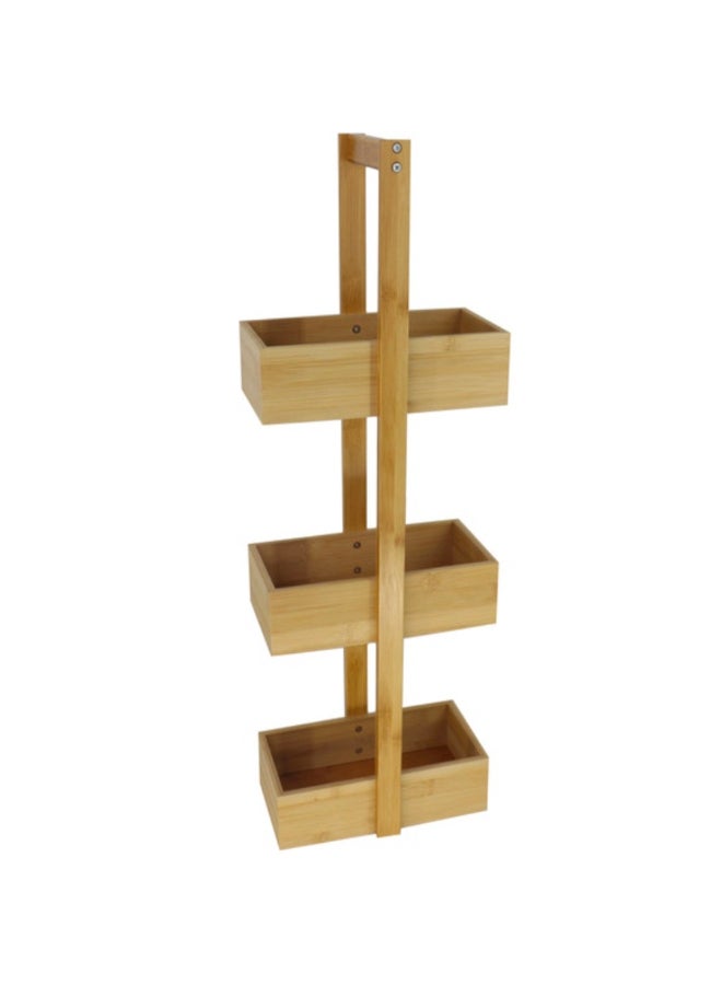 Kole Three-Tier Bamboo Organising Shelving Unit Brown 30 Inch CA942 - Image 1